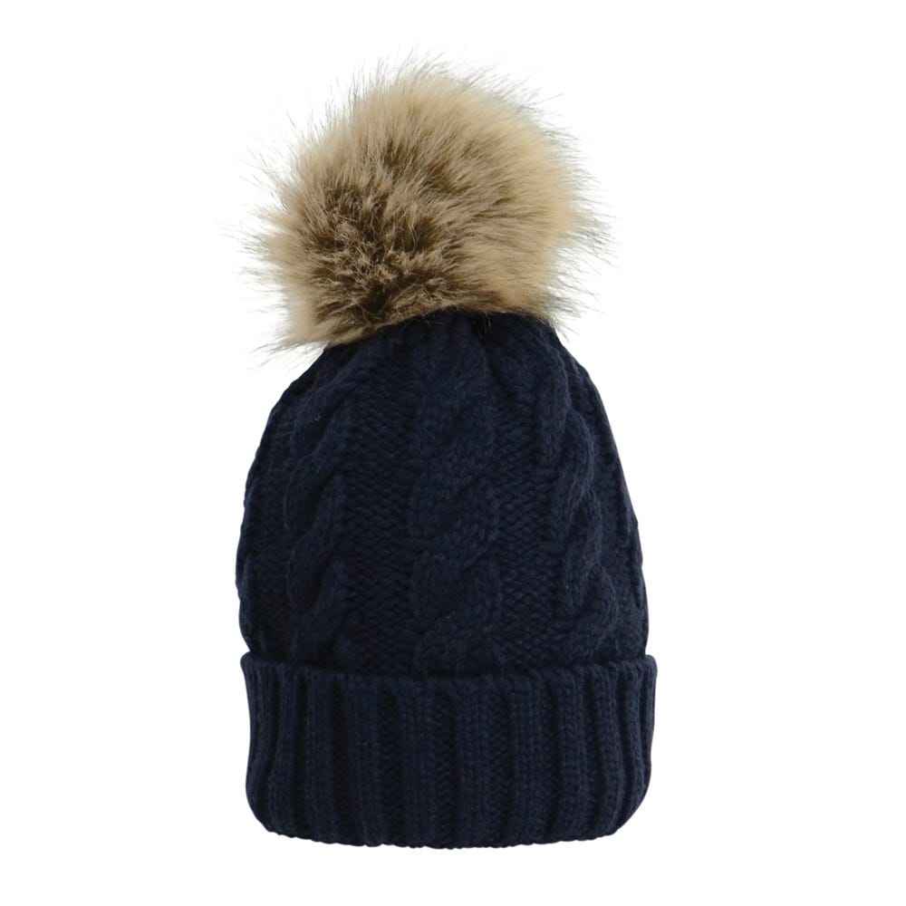 Hy Equestrian Melrose Cable Knit Bobble Hat image 1