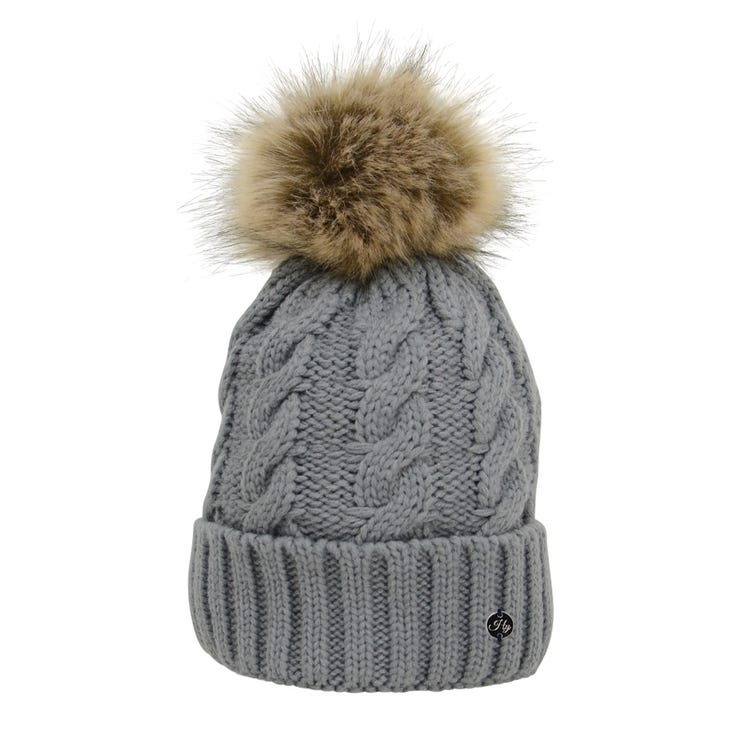 Hy Equestrian Melrose Cable Knit Bobble Hat image 2