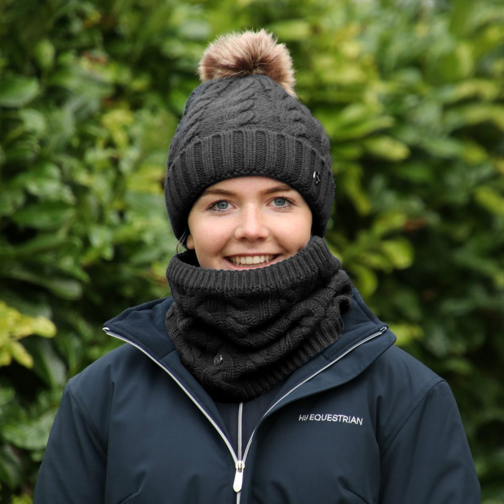 Hy Equestrian Melrose Cable Knit Bobble Hat image 8