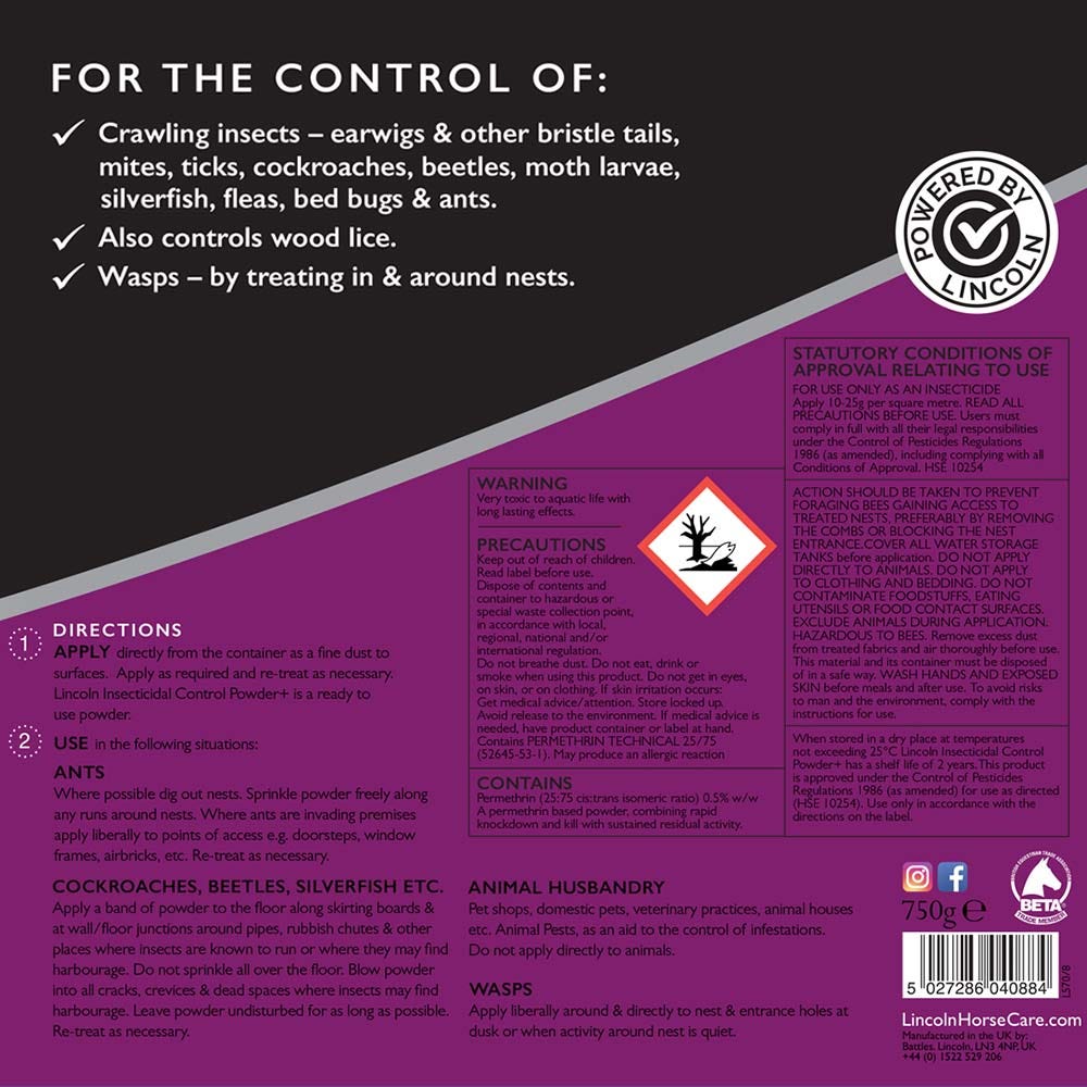 Lincoln Insecticidal Lice Control Powder+ image 2