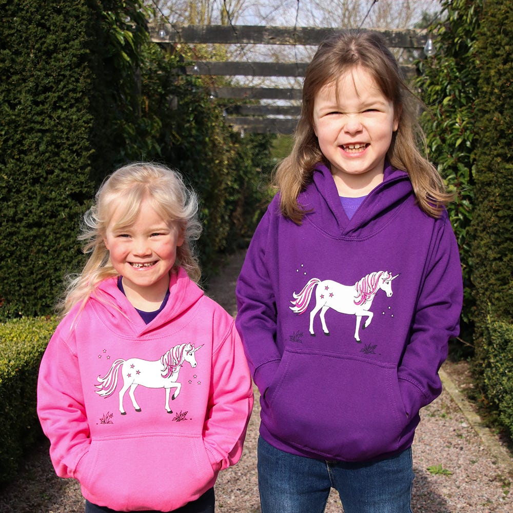 British Country Collection Dancing Unicorn Childs Hoodie image 2