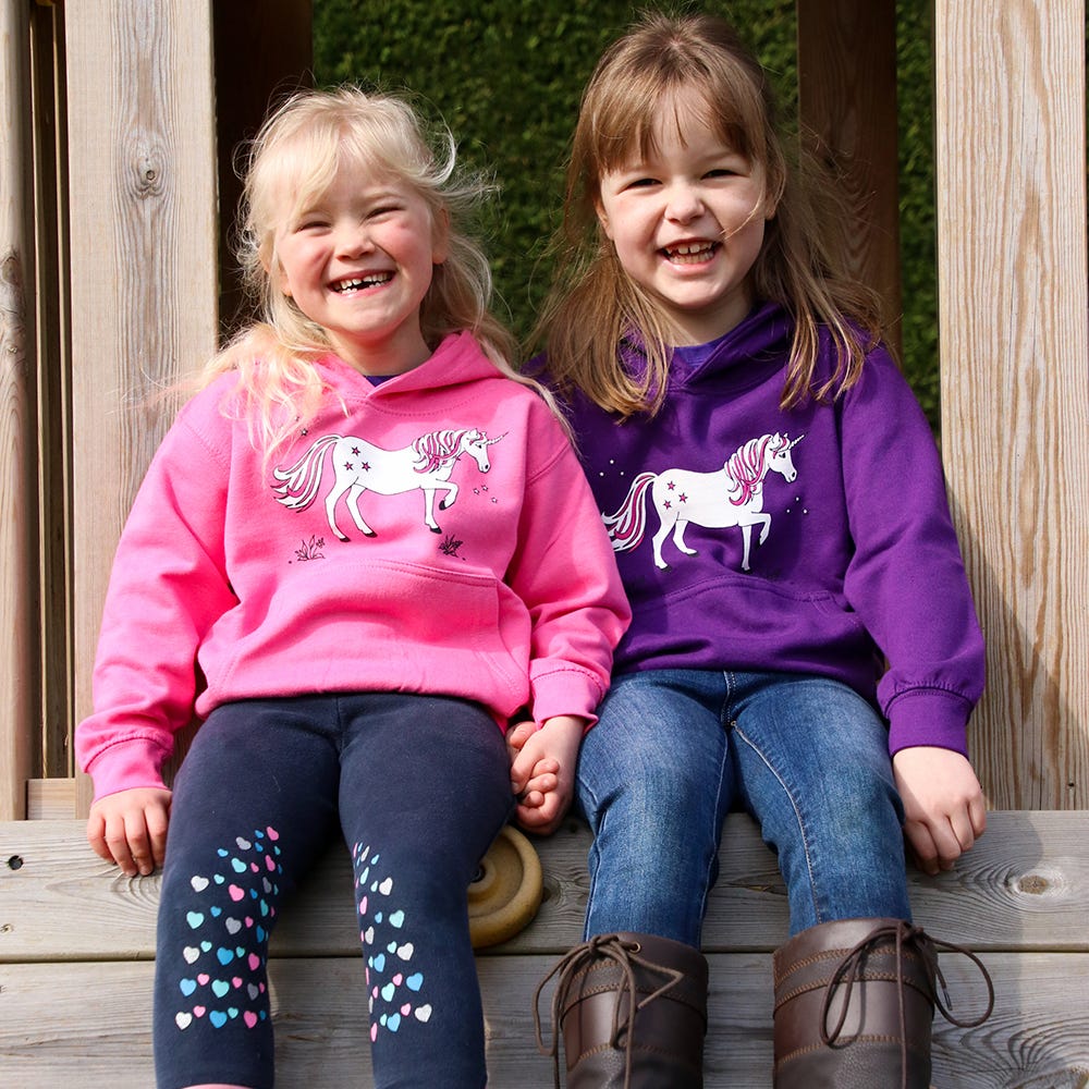 British Country Collection Dancing Unicorn Childs Hoodie image 4