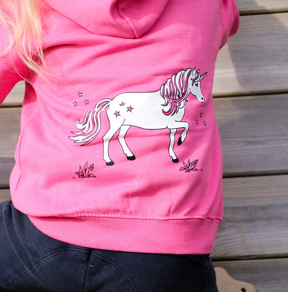 British Country Collection Dancing Unicorn Childs Hoodie image 9