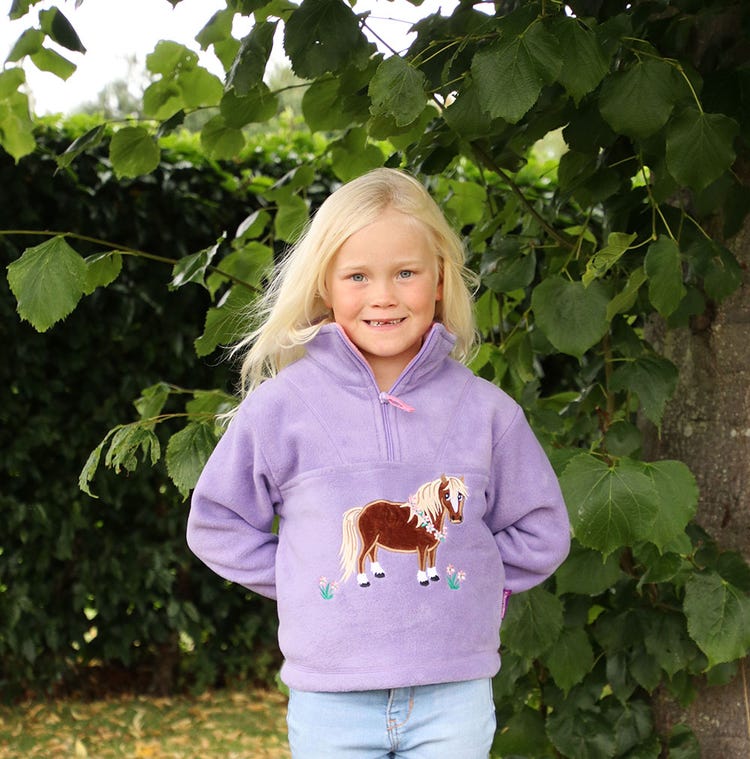 British Country Collection Flora Pony Childrens Fleece Jacket image 1