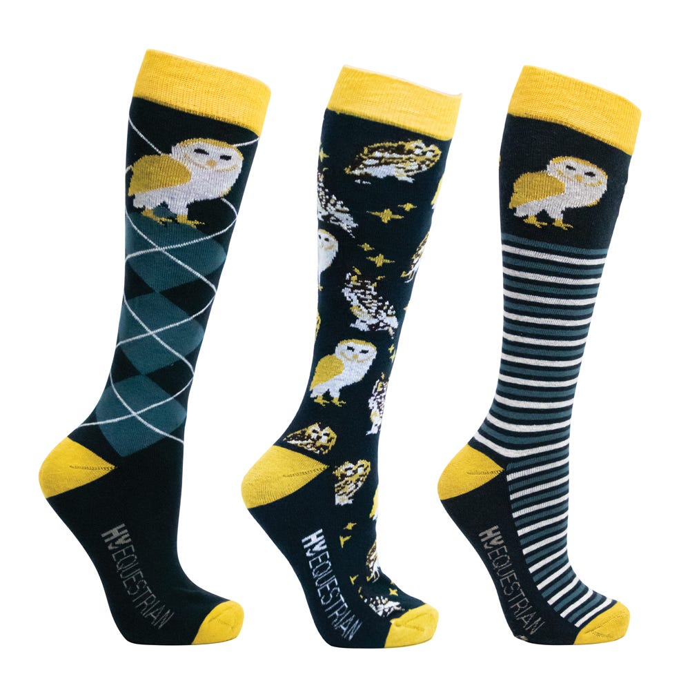 Hy Equestrian Night Owl Socks (Pack of 3) image 1