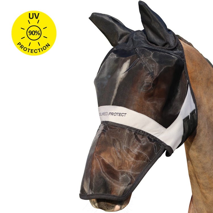 Hy Equestrian Armoured Protect Full Mask with Ears and Nose image 1