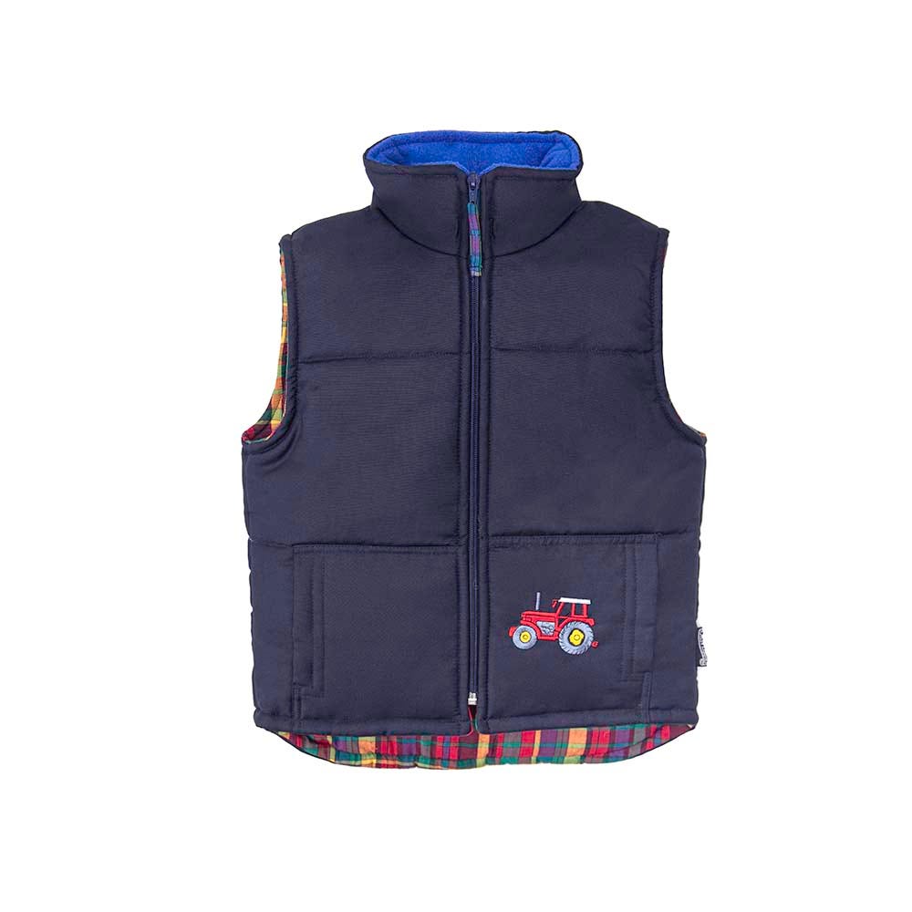 British Country Collection Three Tractors Childrens Gilet image 1