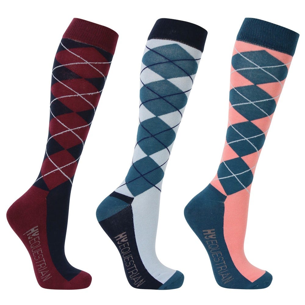 Hy Equestrian Synergy Argyle Socks (Pack of 3) image 1