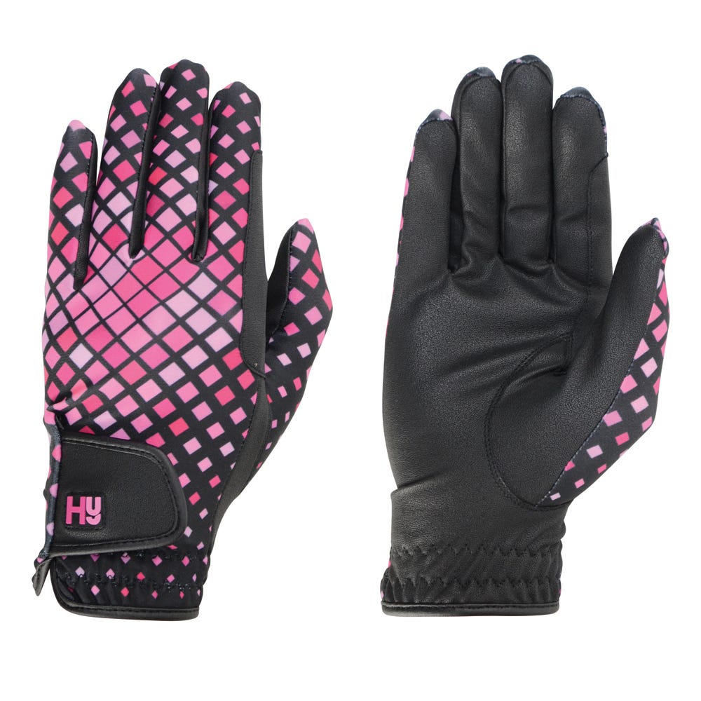 Hy Equestrian Lightweight Printed Riding Gloves image 2