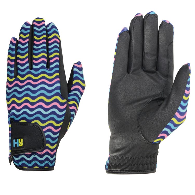 Hy Equestrian Lightweight Printed Riding Gloves image 3