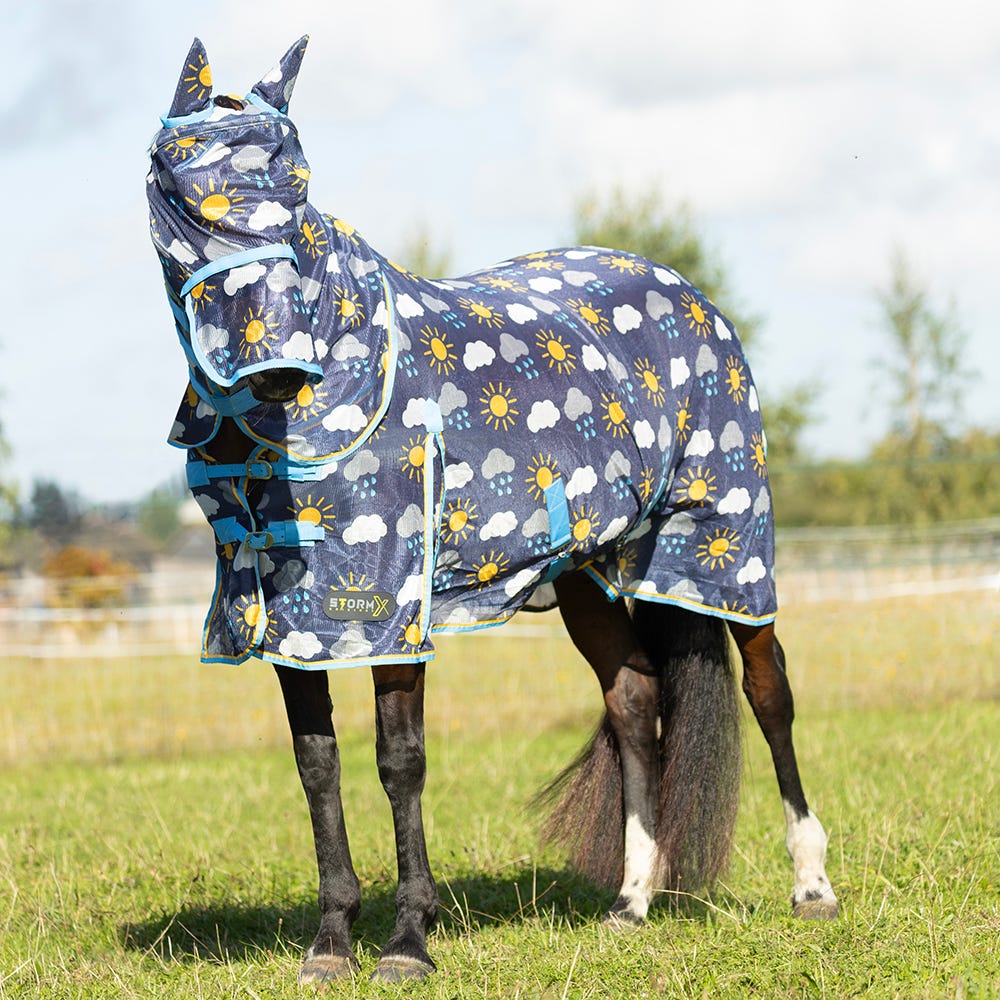 Hy Equestrian Come Rain or Shine Fly Mask with Ears and Detachable Nose image 1