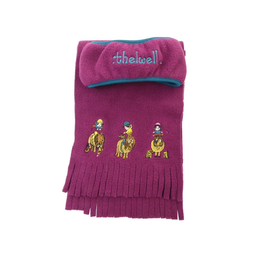 Hy Equestrian Thelwell Collection Pony Friends Fleece Headband &amp; Scarf Set image 1