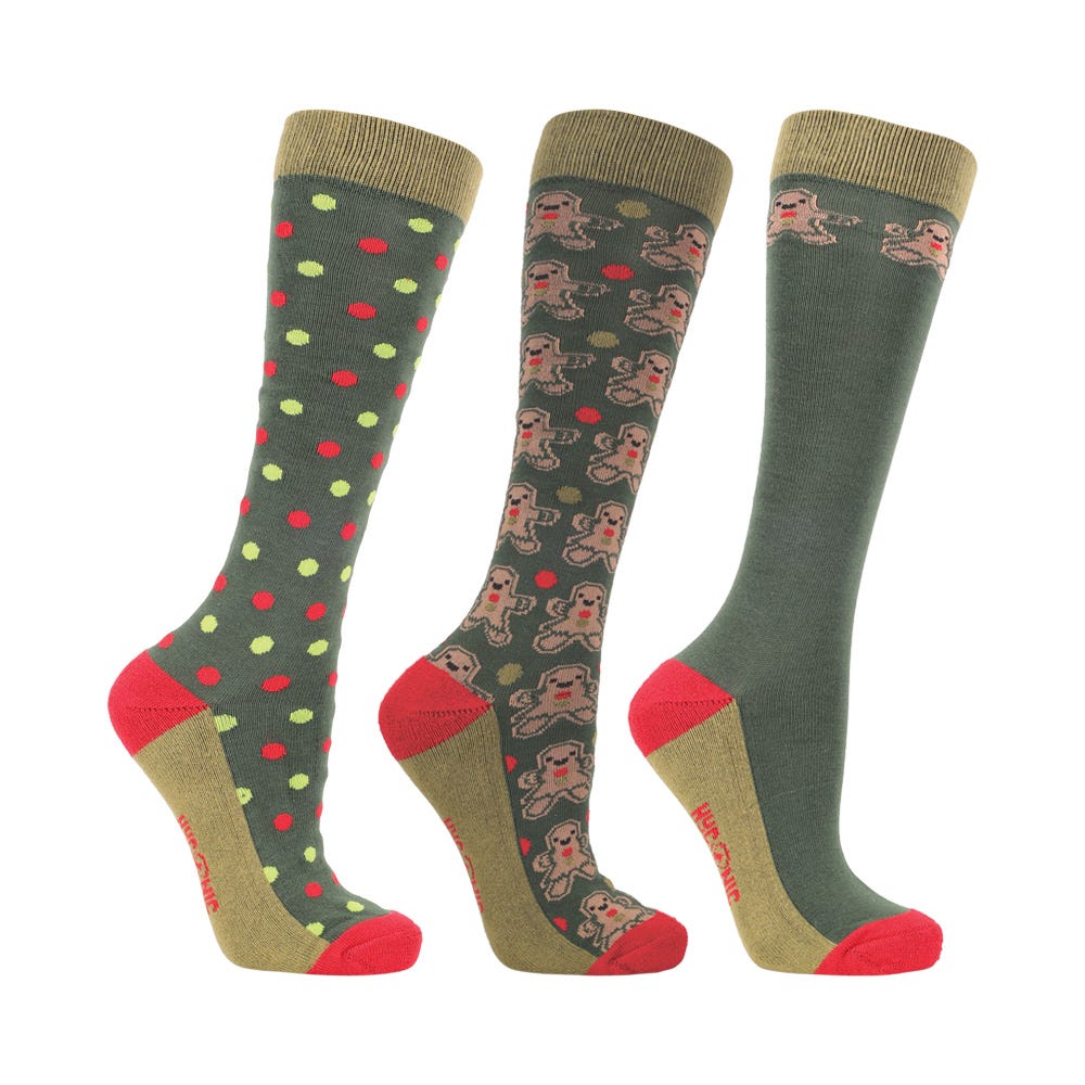 HYCONIC Christmas Gingerbread Socks by Hy Equestrian (Pack of 3) image 1