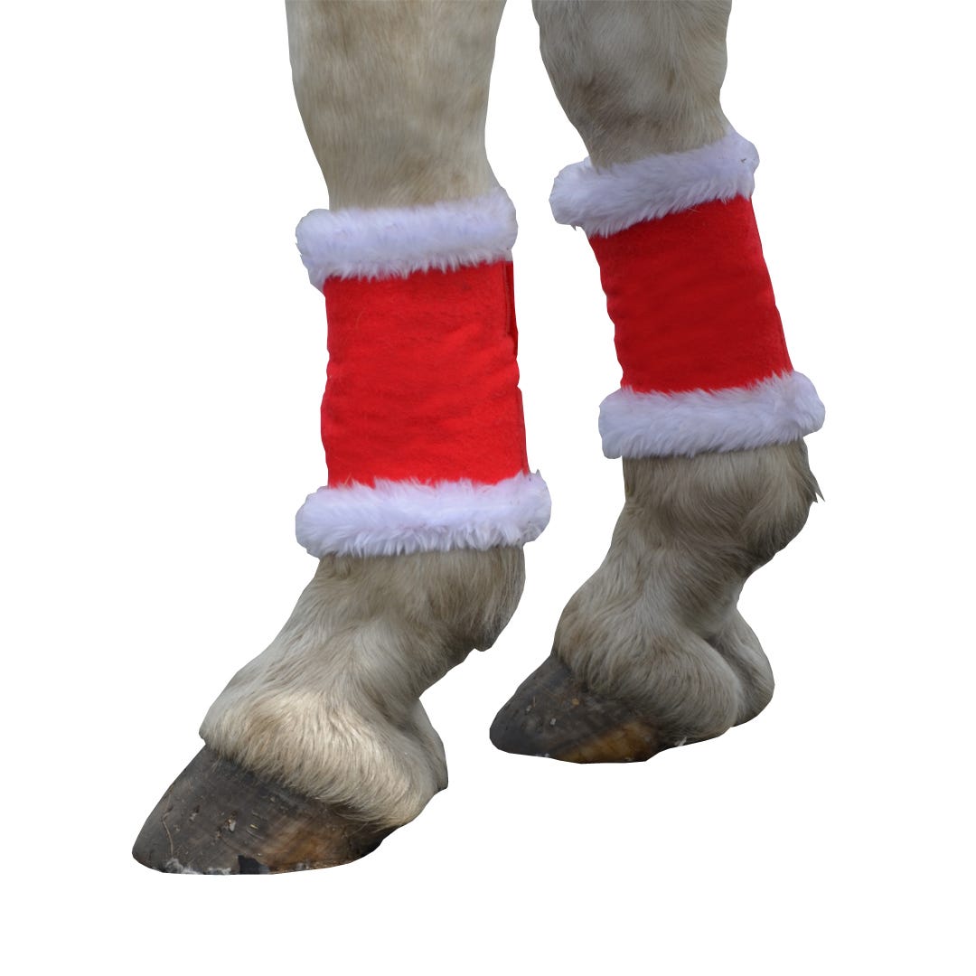 Hy Equestrian Christmas Santa Horse Leg Wraps (Set of 4) image 1