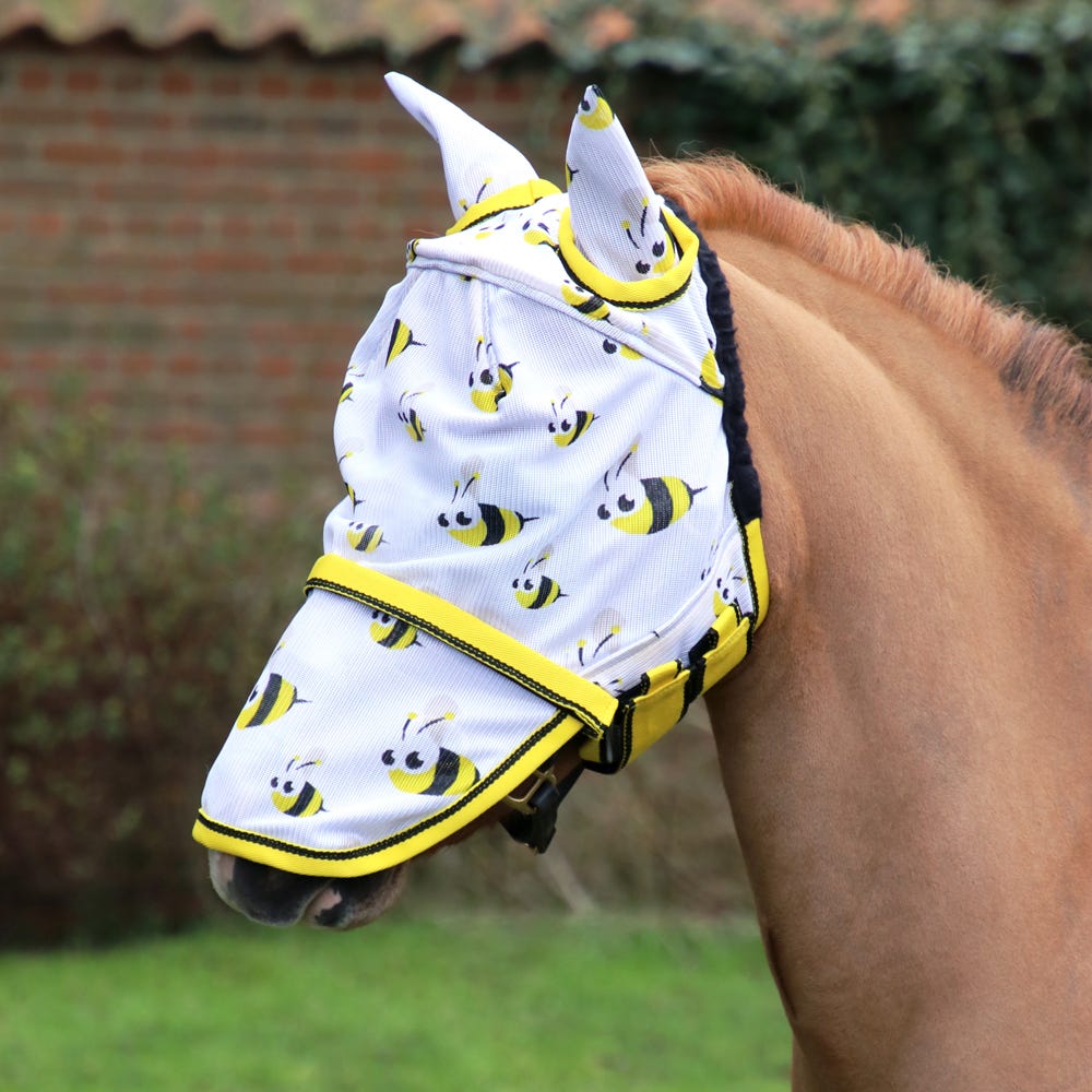 Hy Equestrian Bee Fly Mask with Ears and Detachable Nose image 1