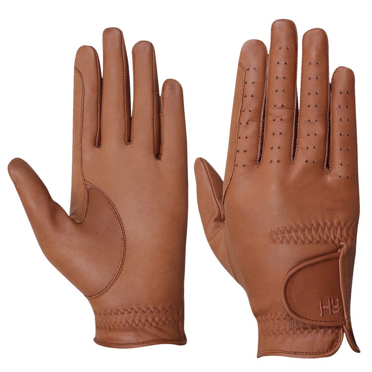 Hy Equestrian Children&#039;s Leather Riding Gloves image 2