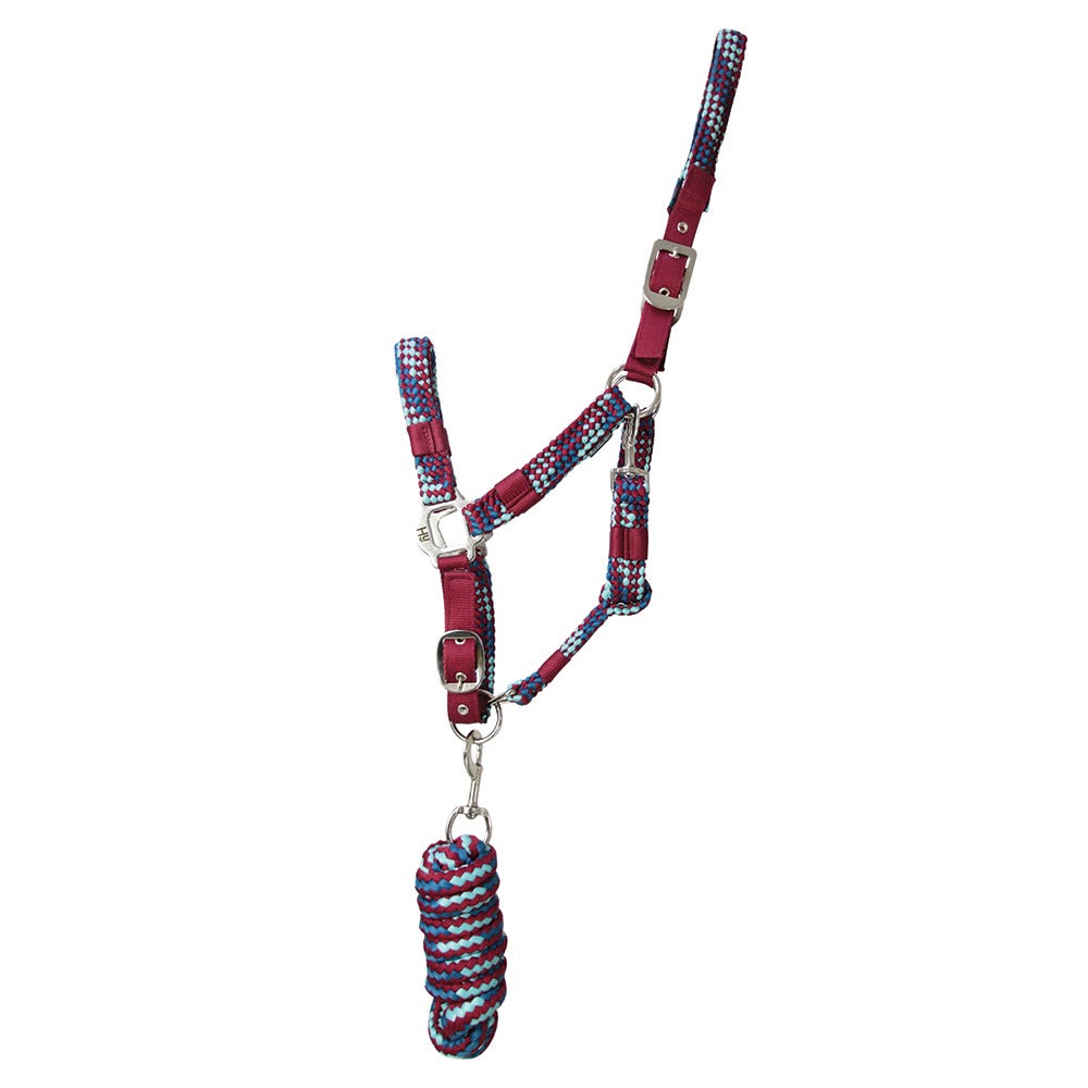 Hy Equestrian Multicolour Adjustable Head Collar with Rope image 1