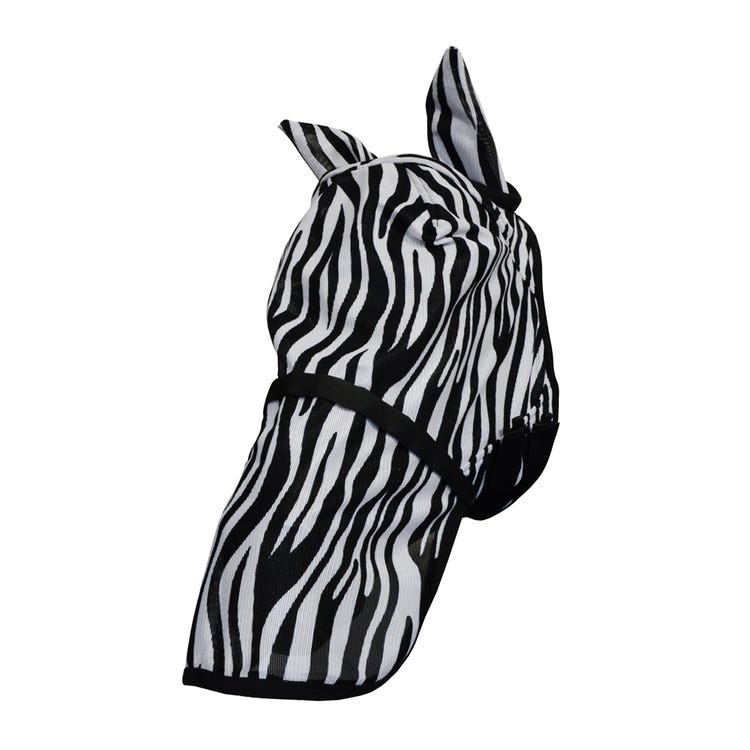 Hy Equestrian Zebra Fly Mask with Ears and Detachable Nose image 1