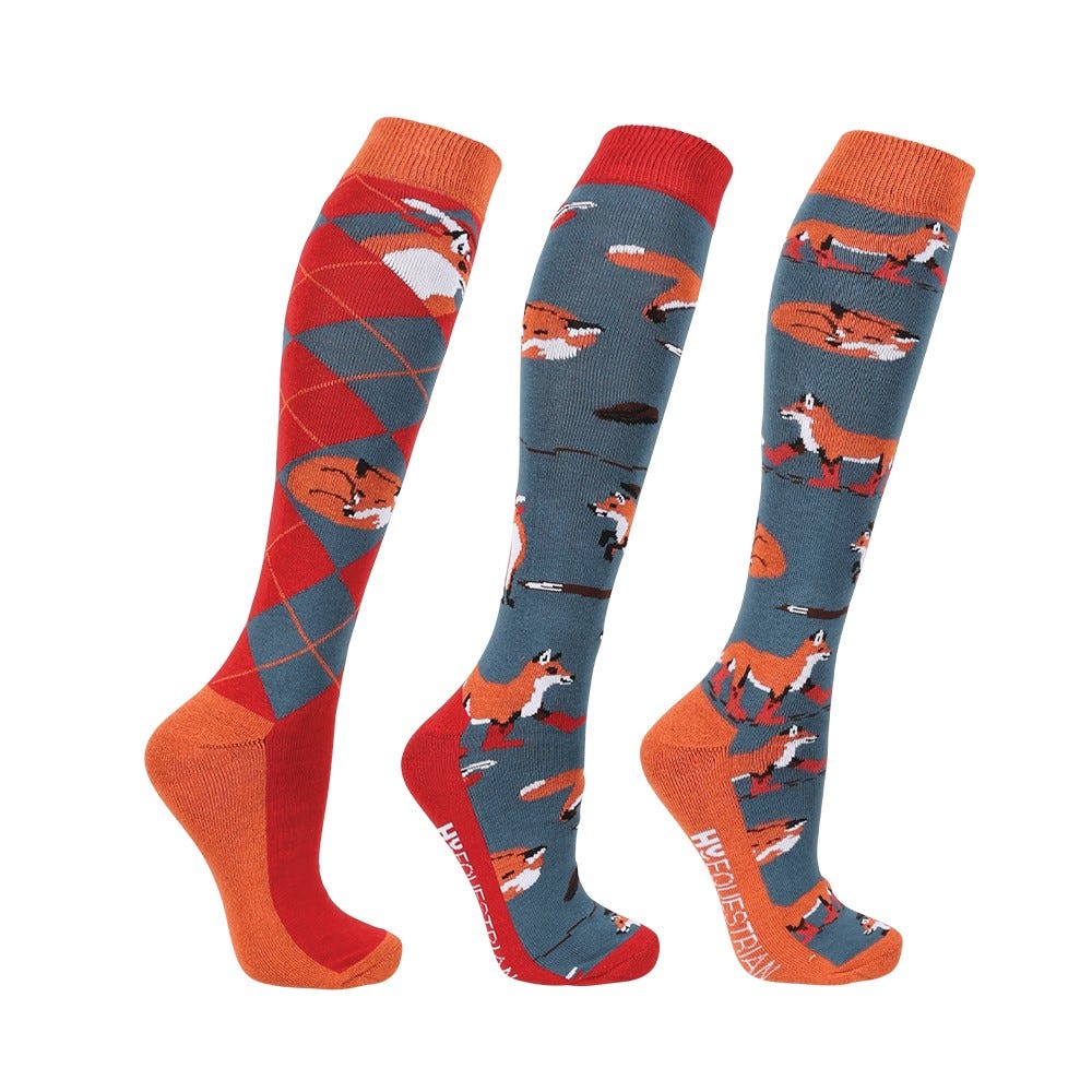 Hy Equestrian Frivolous Fox Socks (Pack of 3) image 1