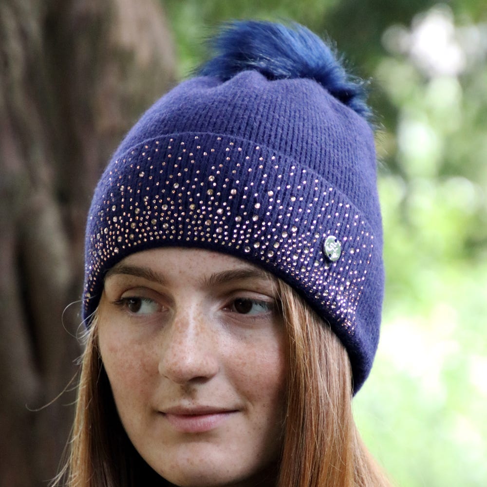 Hy Equestrian Alaska Diamante Bobble Hat - Battles