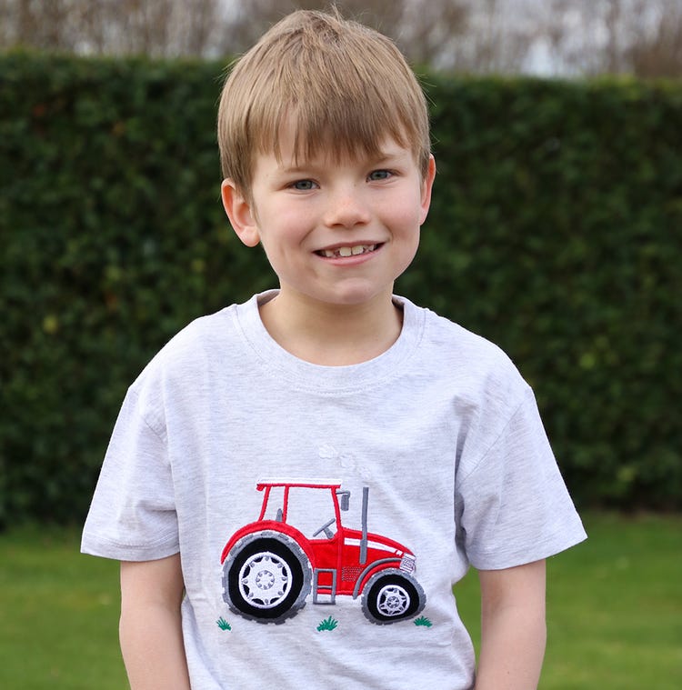 British Country Collection Big Red Tractor Childrens T-Shirt image 3