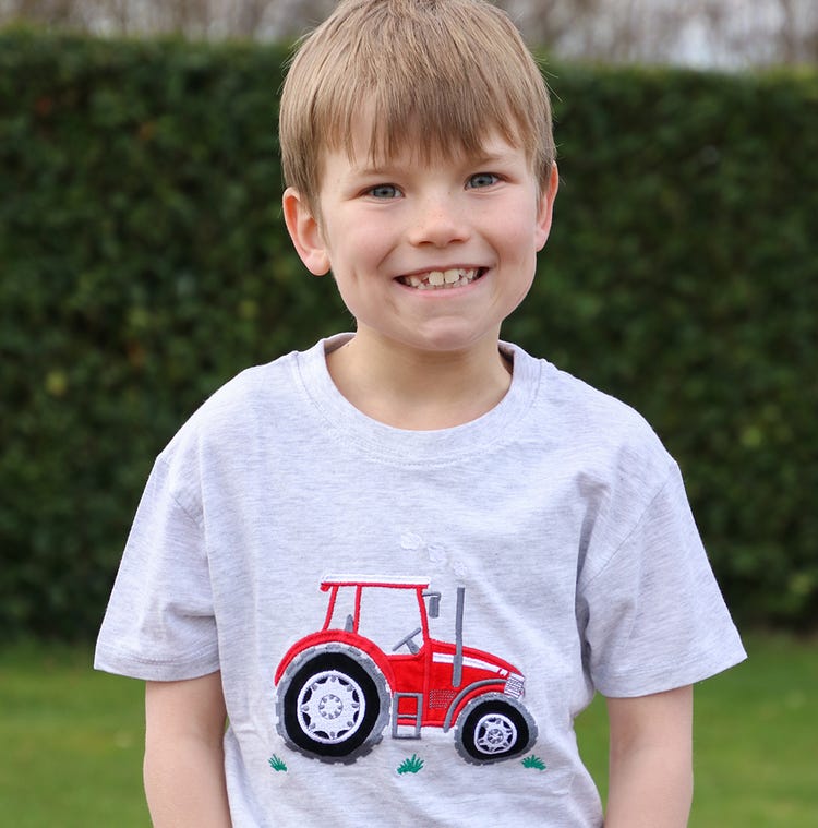 British Country Collection Big Red Tractor Childrens T-Shirt image 4