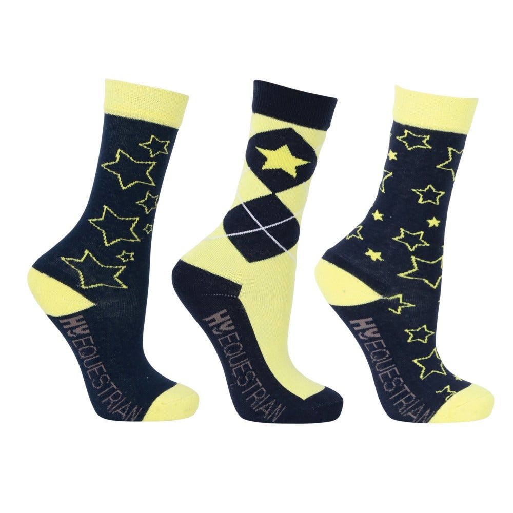 Hy Equestrian Stella Children&#039;s Socks (Pack of 3) image 1