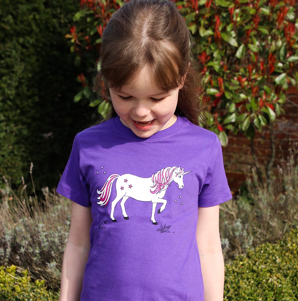 British Country Collection Dancing Unicorn Childs Tee image 1