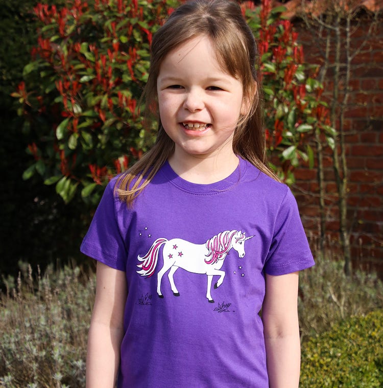 British Country Collection Dancing Unicorn Childs Tee image 2