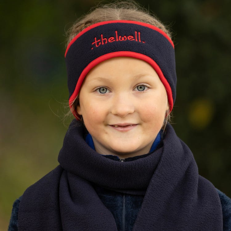 Hy Equestrian Thelwell Collection Practice Makes Perfect Fleece Headband &amp; Scarf Set image 4