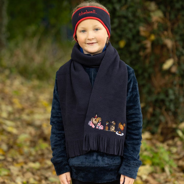 Hy Equestrian Thelwell Collection Practice Makes Perfect Fleece Headband &amp; Scarf Set image 3