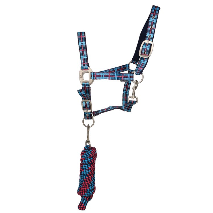 Hy Equestrian Tartan Head Collar with Lead Rope  image 1