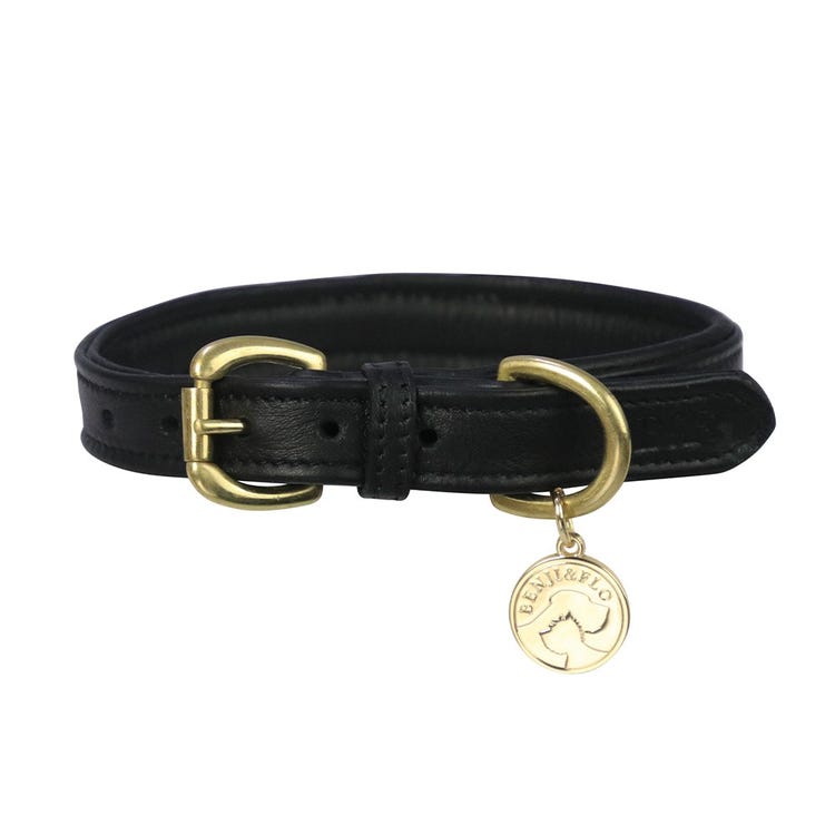 Benji &amp; Flo Deluxe Padded Leather Dog Collar image 1