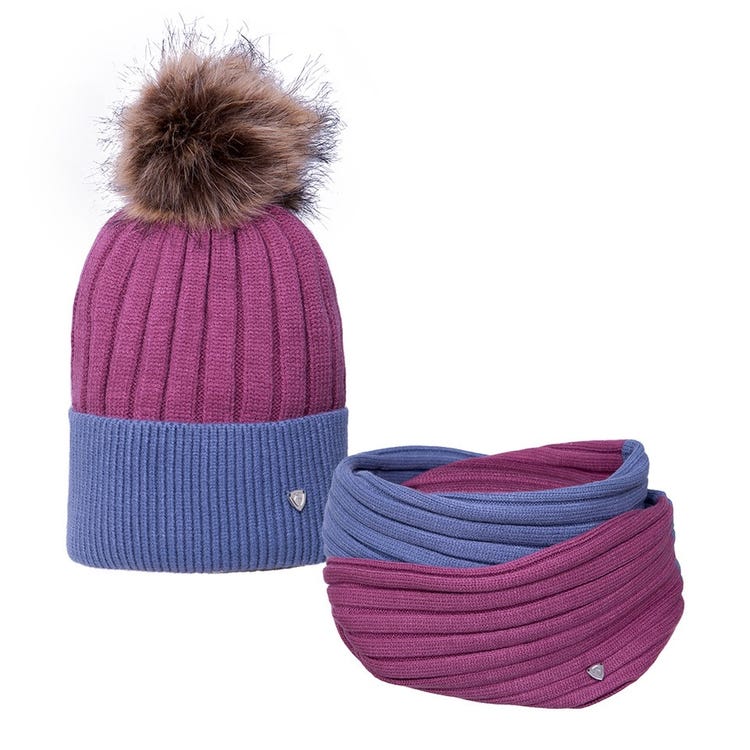 Hy Equestrian Synergy Luxury Bobble Hat and Snood Bundle Deal image 3