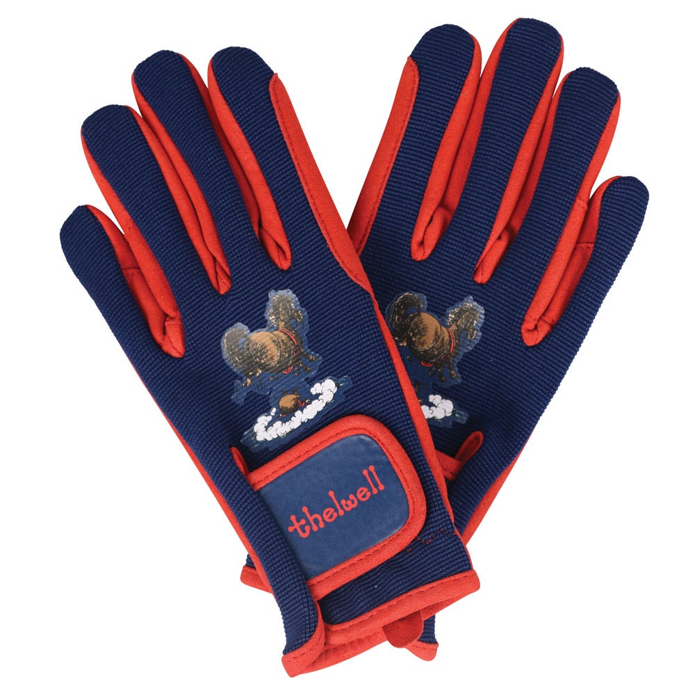 Hy Equestrian Thelwell Collection Practice Makes Perfect Children&#039;s Riding Gloves image 1