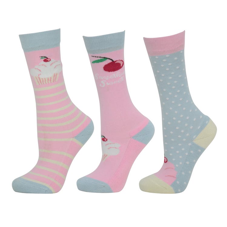 Hy Equestrian Children&#039;s Cupcake Socks (Pack of 3) image 1