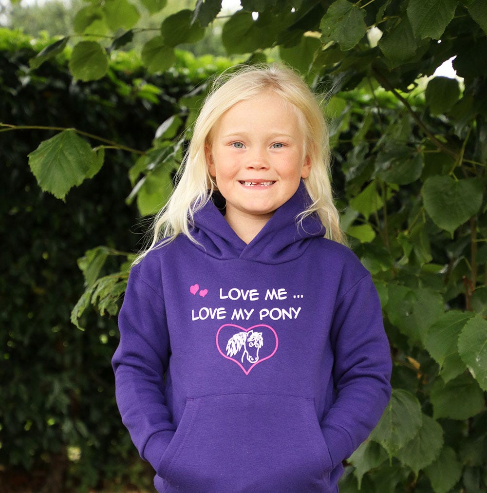 British Country Collection &quot;Love me Love my Pony&quot; Childrens Hoodie image 1