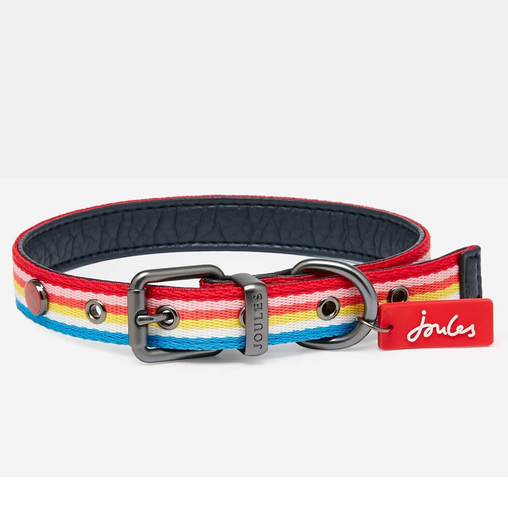 Joules Rainbow Stripe Dog Collar image 2