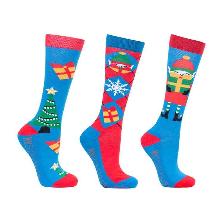 Hy Equestrian Jolly Elves Children&#039;s Socks (Pack of 3) image 1