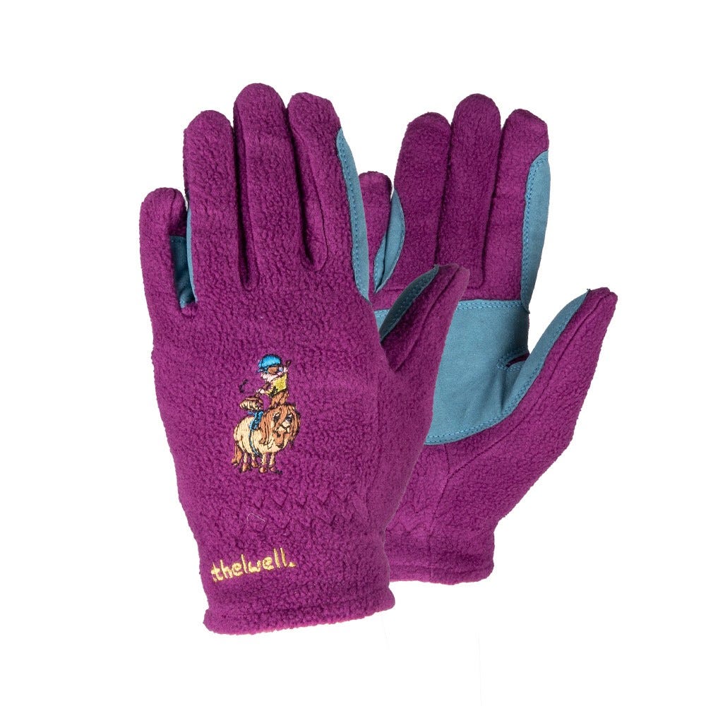 Hy Equestrian Thelwell Collection Pony Friends Fleece Riding Gloves image 1