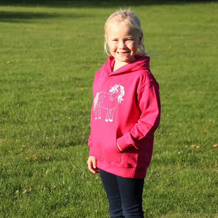 British Country Collection Twinkle Pony Glitter Hoodie image 2