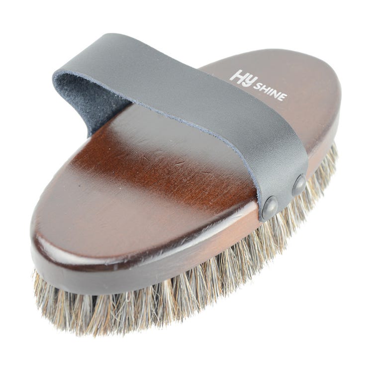 Hy Equestrian Deluxe Horse Hair Wooden Body Brush image 1