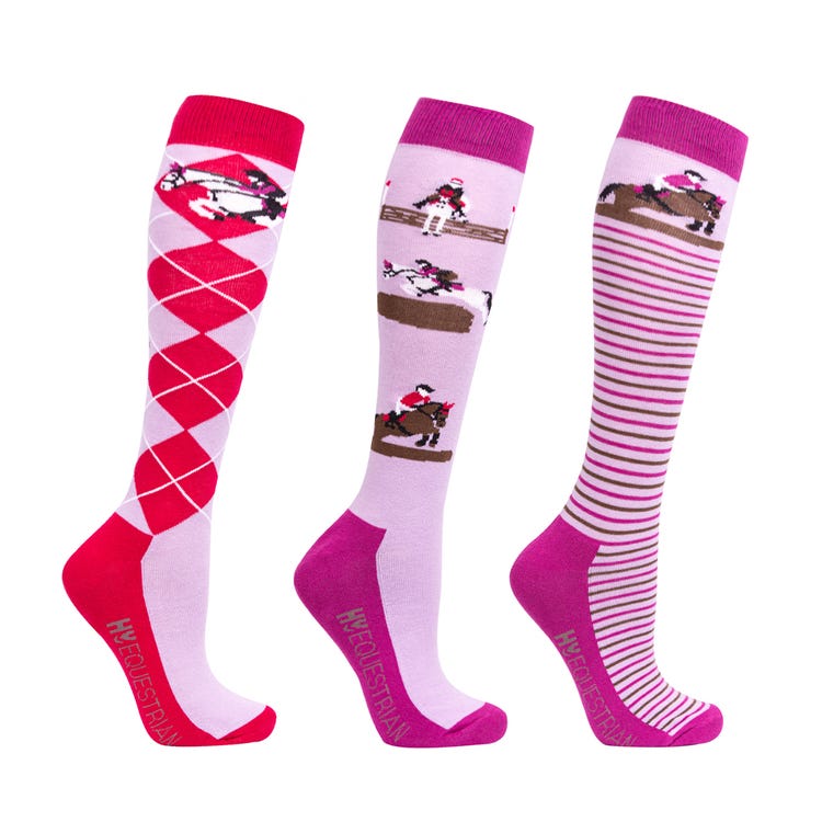 Hy Equestrian Cross Country Socks (Pack of3) image 1