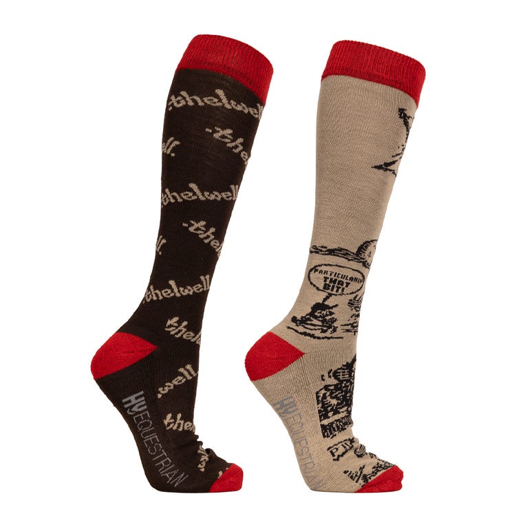 Hy Equestrian Thelwell Collection Comic Chaos Socks (Pack of 2) image 1