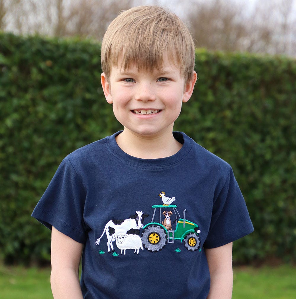 British Country Collection Farmyard Childrens T-Shirt image 1