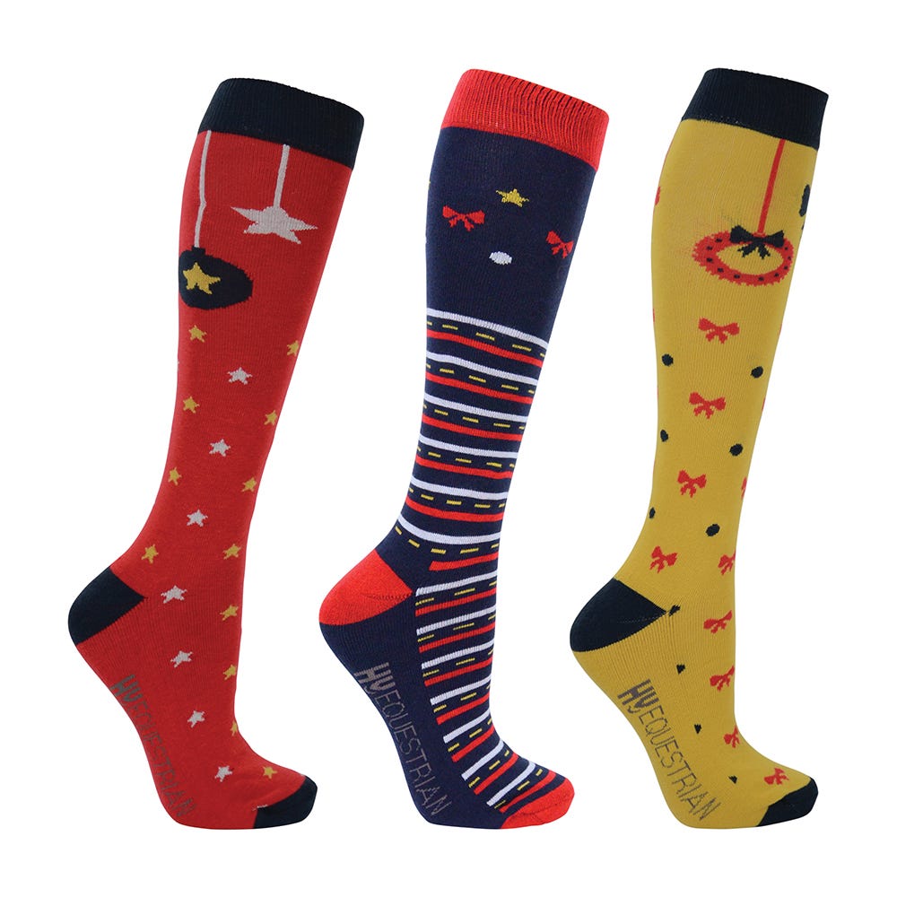 Hy Equestrian Christmas Decorations Socks (Pack of 3) image 1