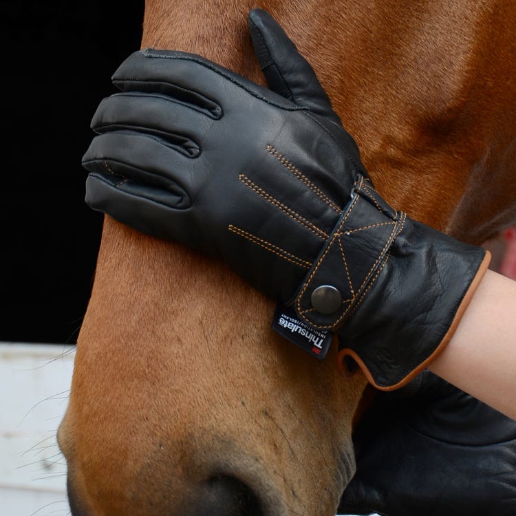 Hy Equestrian Thinsulate™ Leather Winter Riding Gloves image 3