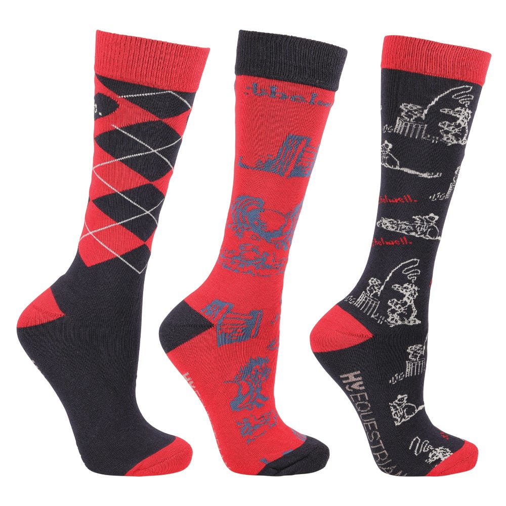 Hy Equestrian Thelwell Collection Practice Makes Perfect Socks (Pack of 3) image 1