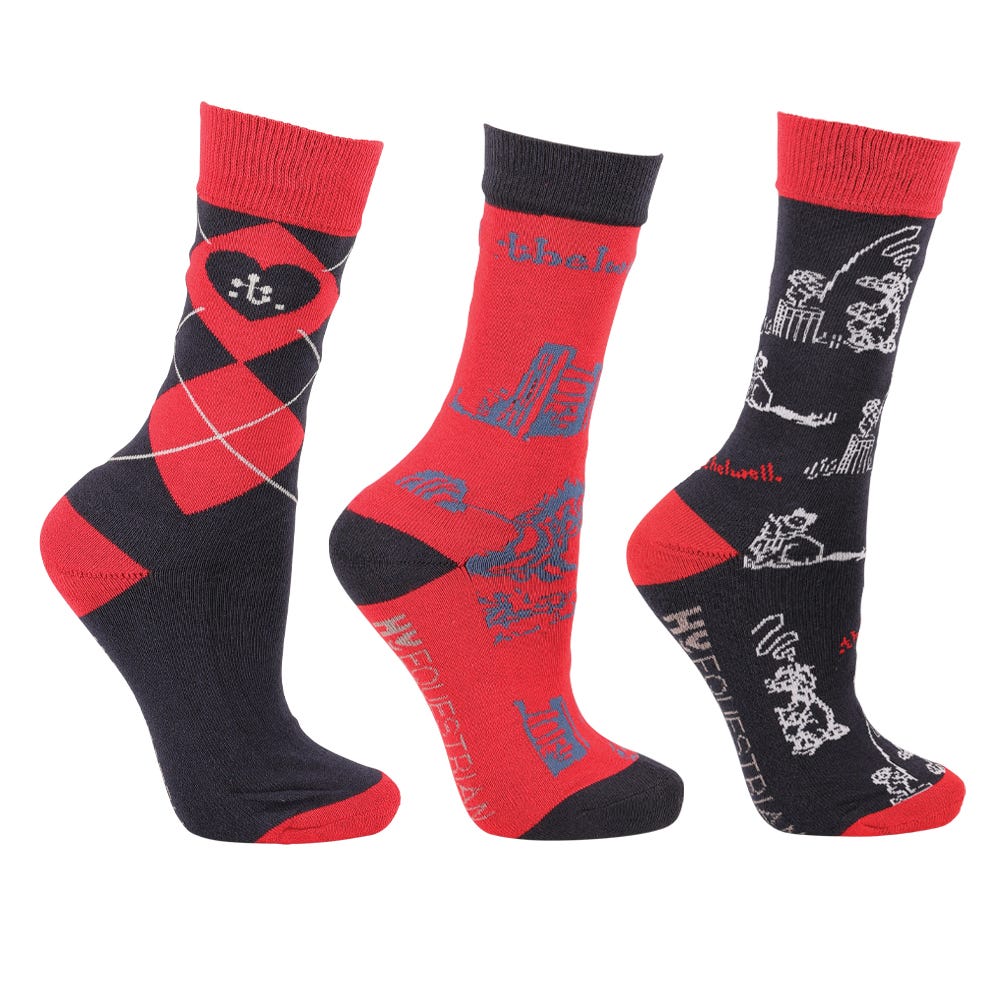 Hy Equestrian Thelwell Collection Practice Makes Perfect Socks (Pack of 3) image 2