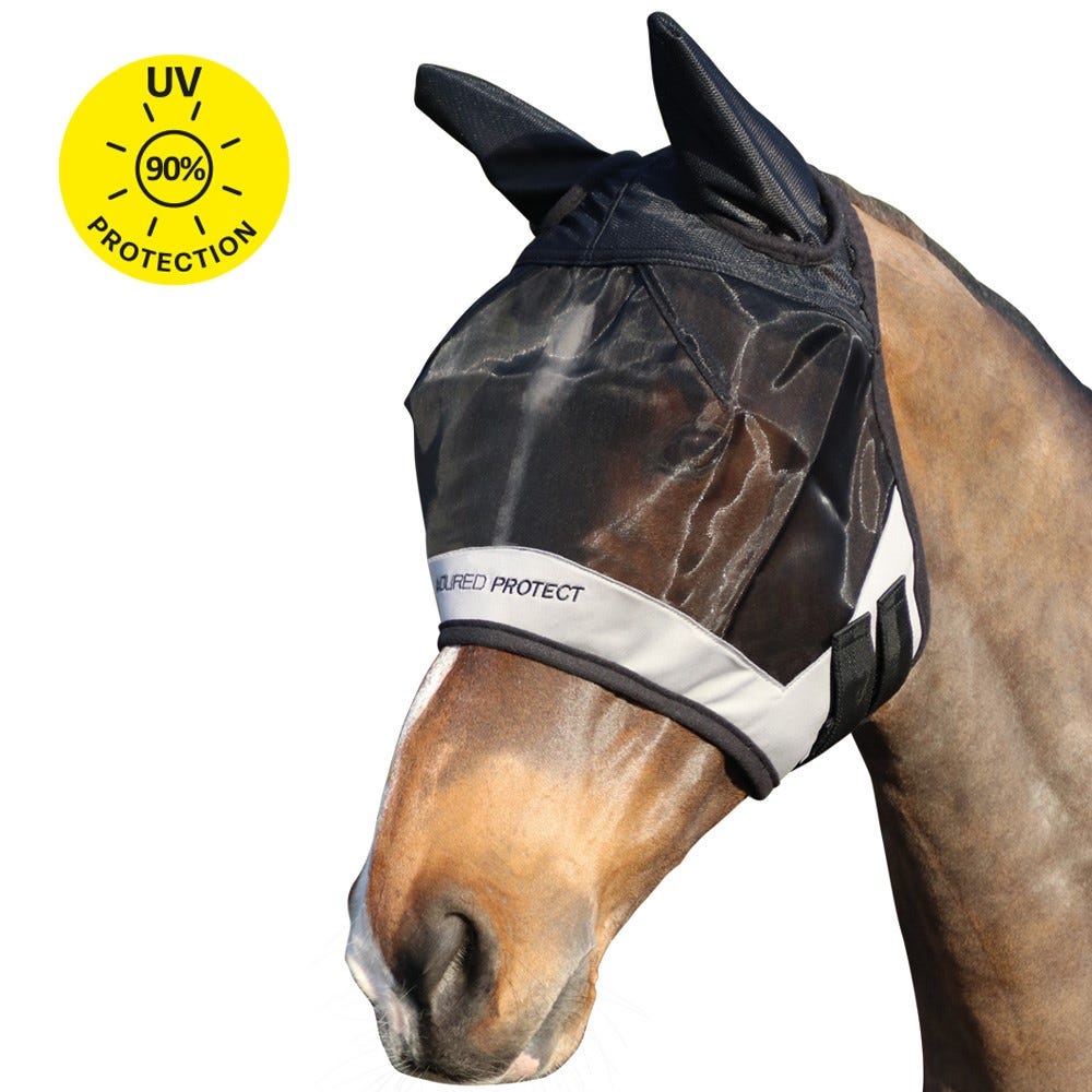 Hy Equestrian Armoured Protect Half Mask with Ears image 1